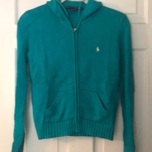Teal size small zip up Ralph Lauren Sweater